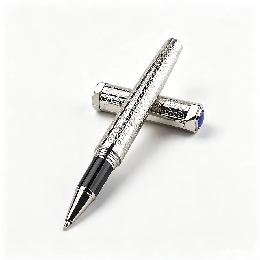Vintage Engraved JINHAO Metal Roller Pen Luxury Gold Silver Signature Pen High Grade Business Gift Pen for Men Office Stationery Quake 159-4