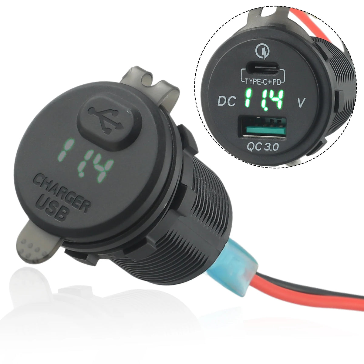 1x Motorcycle TYPE-C USB QC3.0 Fast Charger Relay For Versys650 VersysX300 Ninja400 650 Motorbike Battery Charger Electric Relay Quake
