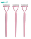Eye Combing Tools Makeup Lash Separator Eyelash Brush Lash Stainless Steel Eyelash Portable Comb Mascara Curl Eyelash Curler Quake M166 Pink 3pcs
