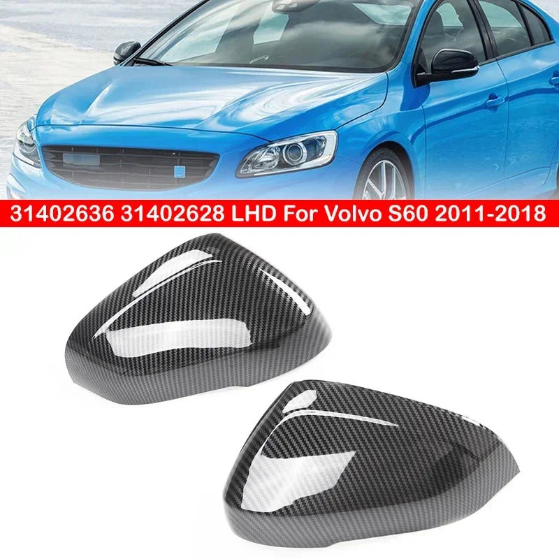 31402636 31402628 LHD For Volvo S60 2011-2018 Car Replacement Rearview Side Mirror Cover Wing Cap Exterior Door Case Trim Auto Quake Default Title