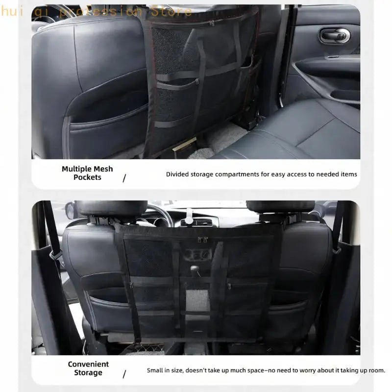 Mesh Dog Divider for Cars with 9 Storage Sections, Top Fasteners, Lower Attachments, 59 x 59cm Panel for Rear Cabin Use H8WE Quake