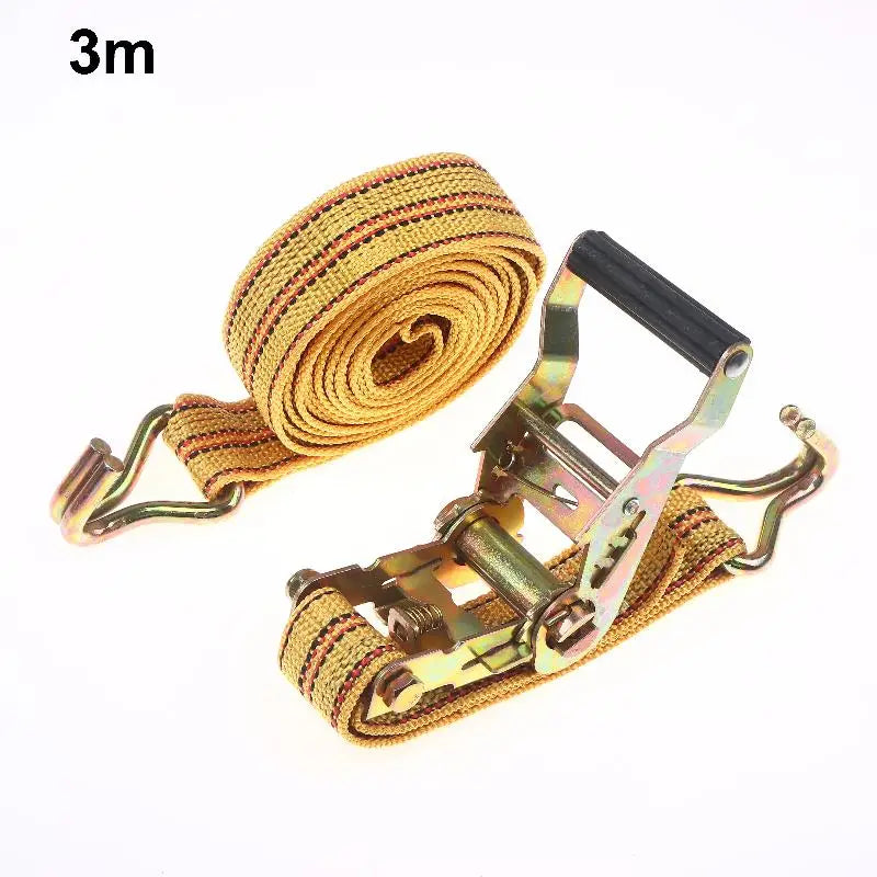 1Pce Heavy Duty Ratchet Tie Down Straps 2/3/4/6M Long Double Hook Lashing Belt For Truck Cargo Securing Transport Binding Quake 300cm