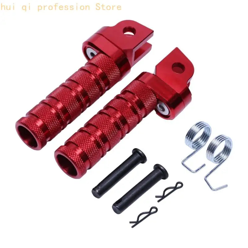 Forked Mount Motorcycle Foot Peg Assembly with Knurled Grip Texture, Machined Aluminum Build for Service Projects H8WE Quake H8WE3TT208670-R-B CN