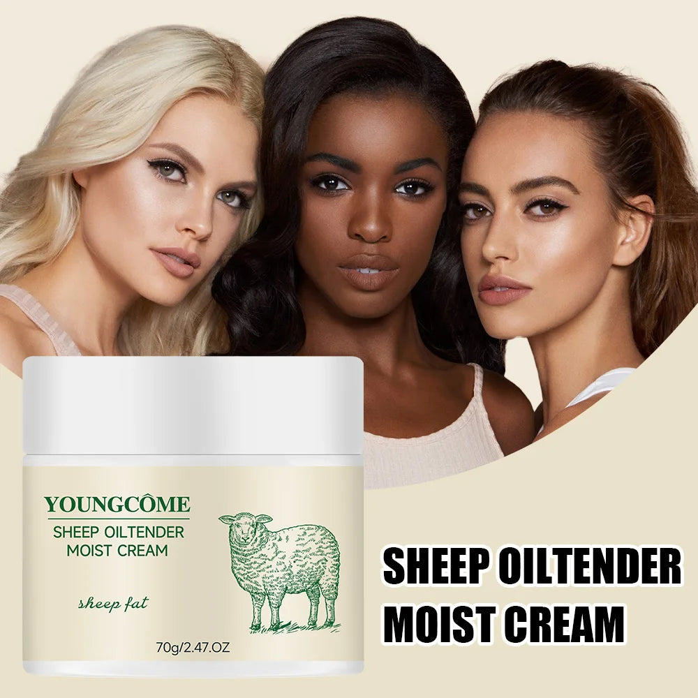 Sheep Oil Delicate Moisturizing Cream,Anti-Aging brightens skin tone, tightens skin, moisturizes skin, and reduces dullness Quake