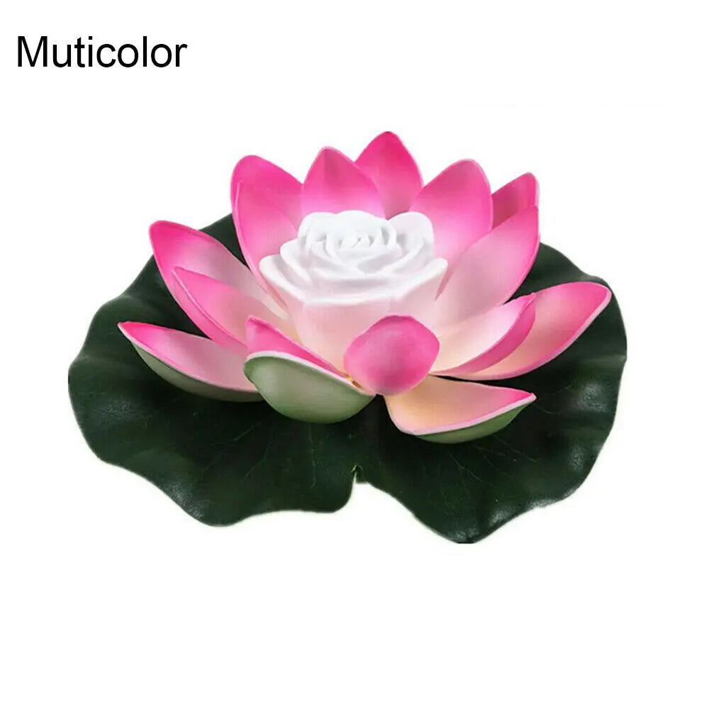 Solar Powered Buddhist Prayer Floating Lighting Decoration Fountain Pool Pond Lamp Wishing Lamp Flower Light Lotus Lamp Quake multicolor