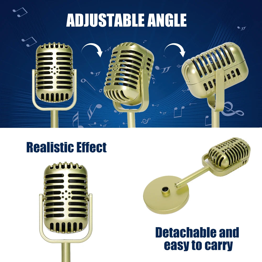 Retro Microphone Prop Classic Plastic Microphone Party Favors Live Performance Home Decoration Ornaments Quake