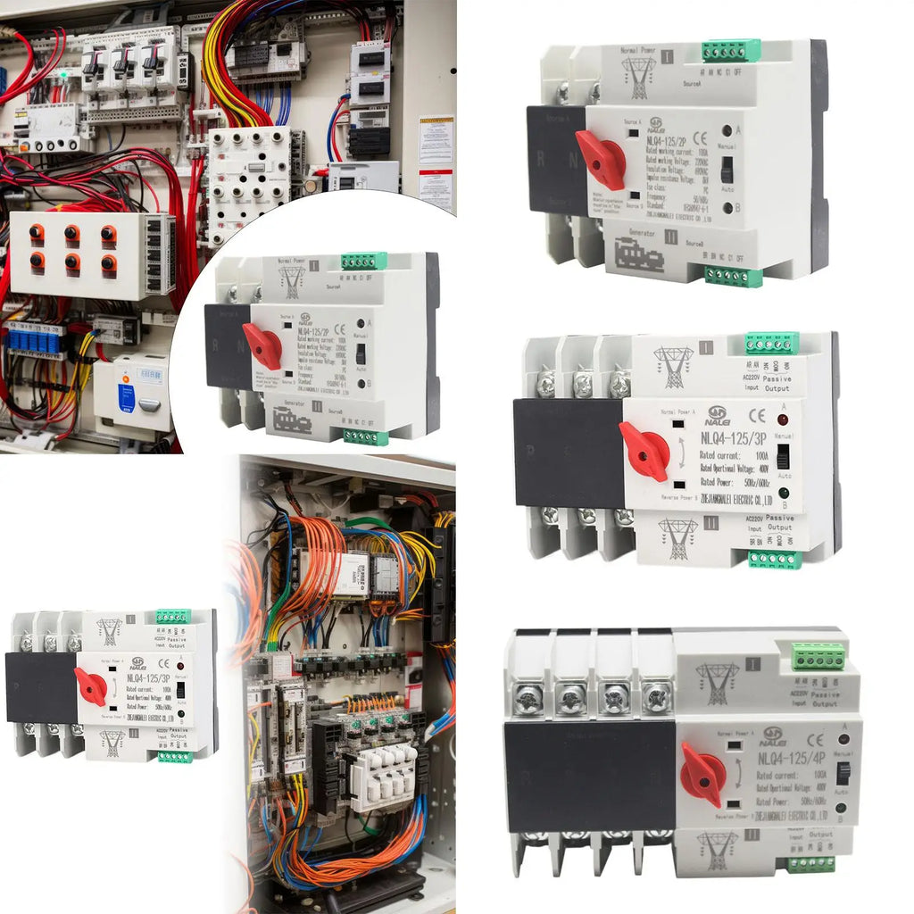 100A Flame Retardant Shell Easily Install Wear Resistant Electrical Selection Switch Double Power Automatic Transfer Switch Quake
