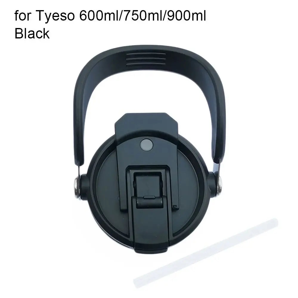 PVC Bottle Cover Splash Spill Proof 600/750/900/1050/1200ml Sealing Lids With Straw Universal for Tyeso 600/750/900/1050/1200ml Quake black-600 750 900ml