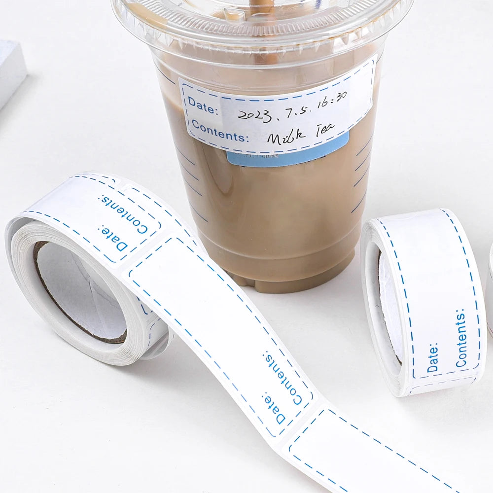125pcs/roll Blank Date Writable Label Sticker Kitchen Refrigerator Food Storage Classification Labels for Container Jar Mark Tag Quake