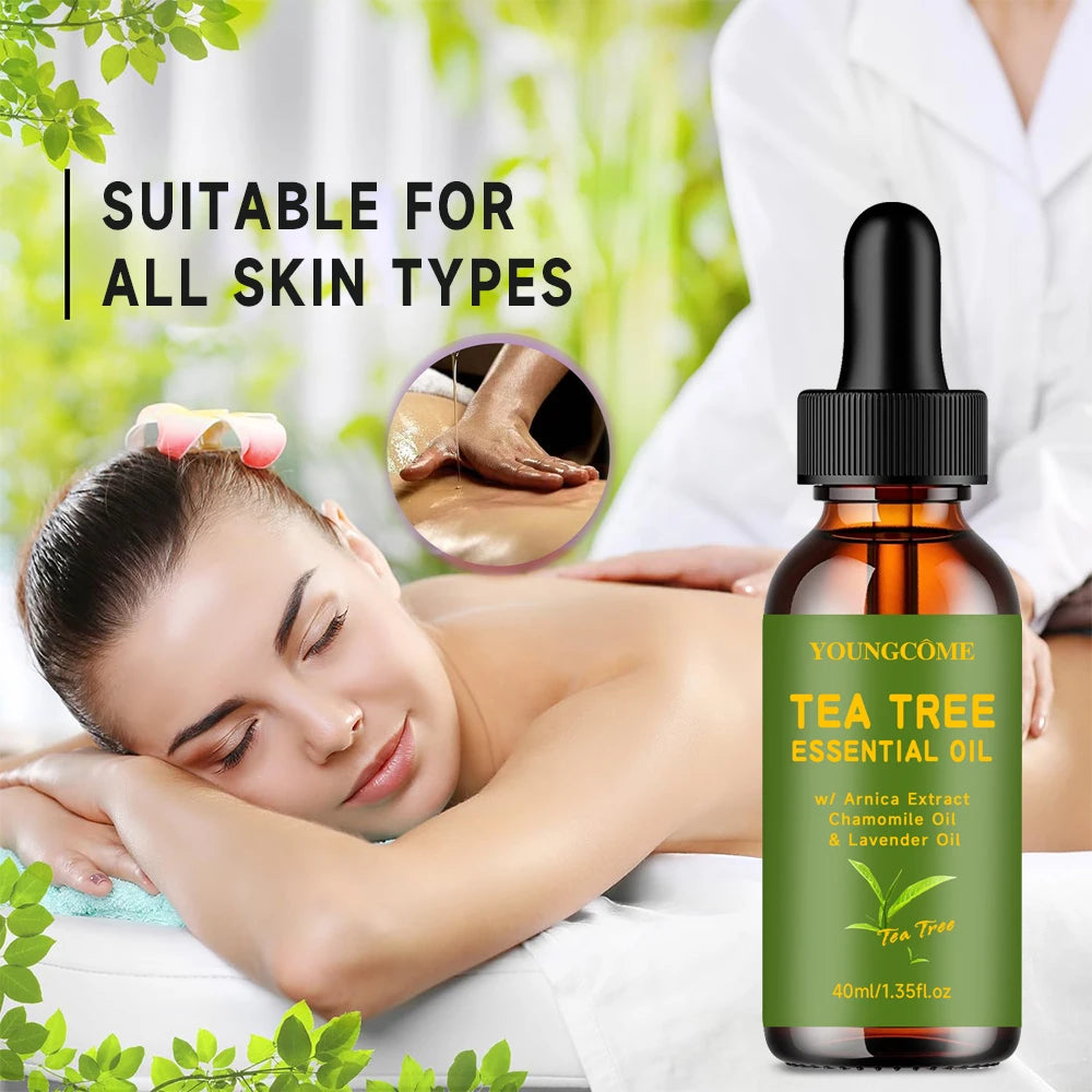 Tea Tree Essential Oil for Skin Care Hair Dry Scalp Nails Aromatherapy And Diffuser Quake