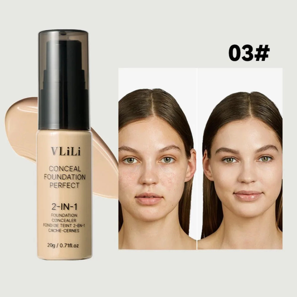New Waterproof Liquid Foundation Oil-Control Full Coverage Face Foundation Cream Sweat Proof Matte Foundation Concealer Cream Quake 03