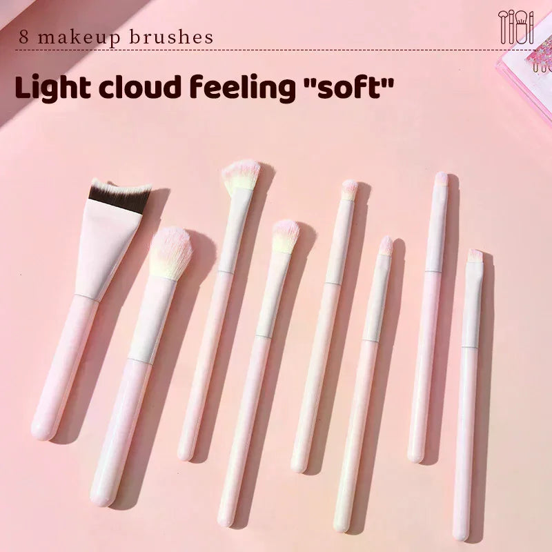 1/8 PCS Makeup Brushes Set Eye Shadow Foundation Women Cosmetic Brush Eyeshadow Blush Beauty Soft Hair Make Up Tools With Bag Quake