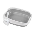 Semi-enclosed Litter Box Spatter-proof Cat Toilet Large Kitten Cleaning Supplies Large Cat Poop Bowl Pet Bupplies Quake Grey