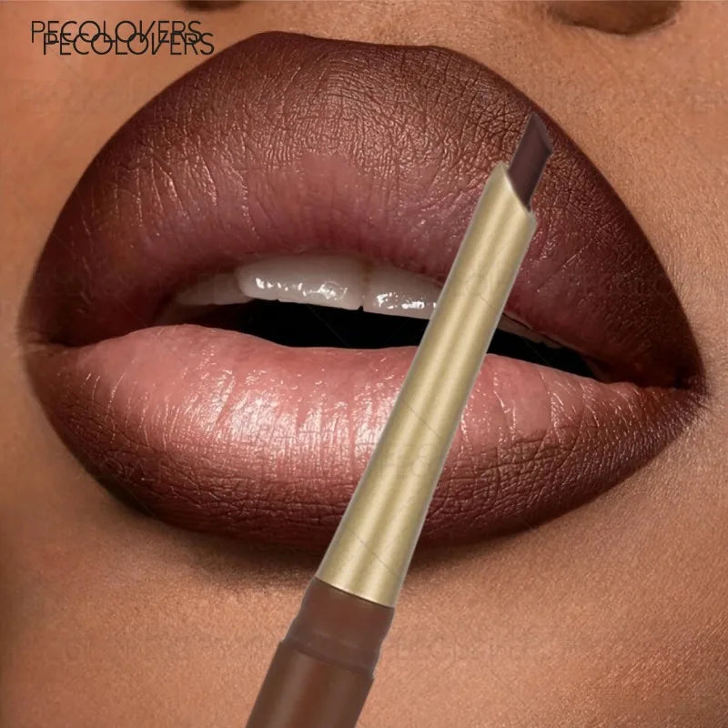 Brown Tube Slanted Lip Liner, Outlines The Lip Contours, Plump and Charming, Waterproof, Essential for Dates, Lip Cosmetic Quake
