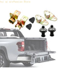 Garage Rear Gate Hinge Repair 8 Piece Replacement Hardware Set with Metal Brackets, Mounting Plates, Bolts and Rubber Bump Stops Quake CN
