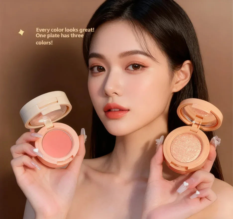 Miss Lara Three-Layer High-Gloss Blush Pearlescent Matte Bright Crystal Student Daily Affordable Multi-Function Makeup Quake