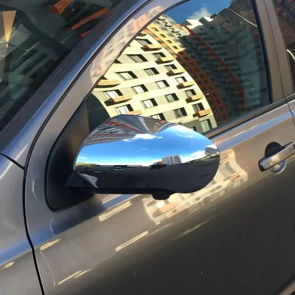 For Nissan Qashqai 2007-2013 Car Sticker Rearview Side Mirror Cover Wing Cap Exterior Door Rear View Case Trim Housing Silver Quake