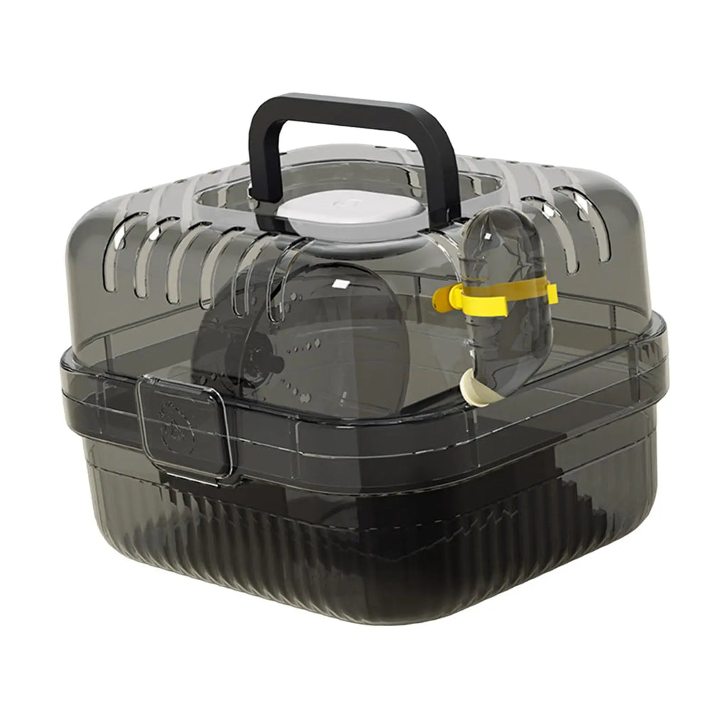 Breathable Hamster Enclosure Transparent Lid Portable Small Animal Habitat for Pet Holiday and Outdoors Quake