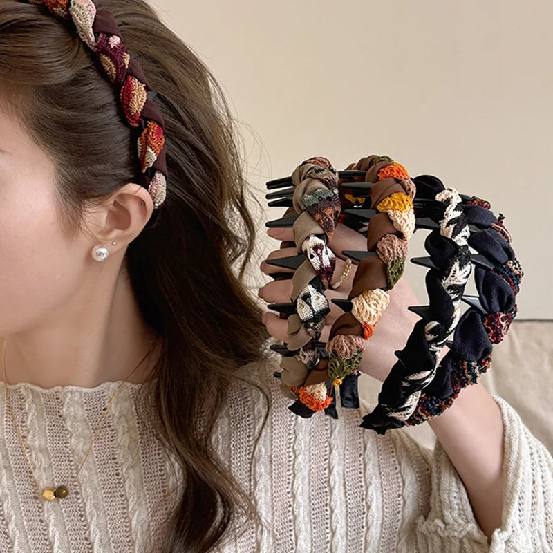 Autumn and Winter Yarn Knitted Fabric Headband Women Pressure Hair Face Wash Headband Fashion Versatile Hair Hoop Accessories Quake
