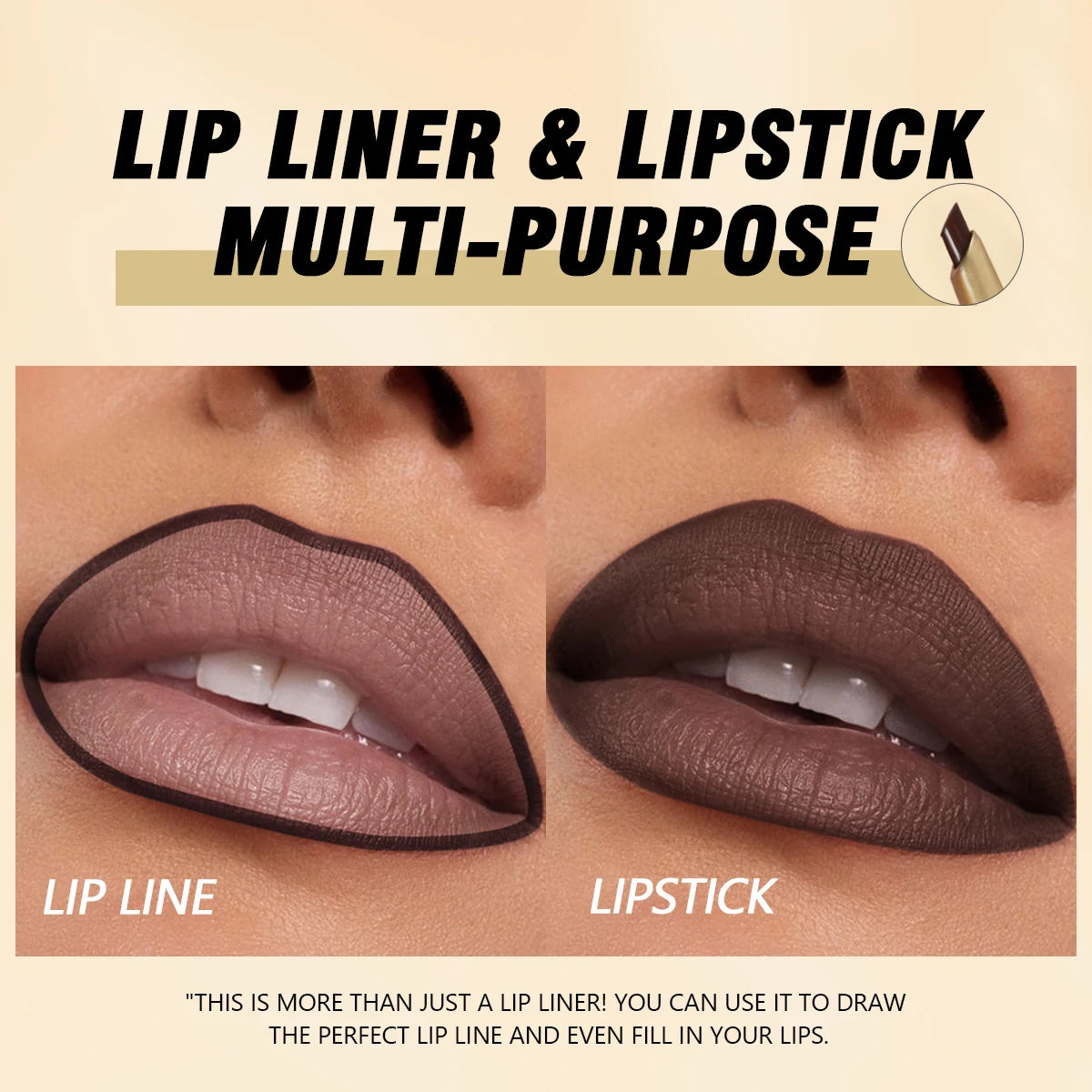 1pc Matte Lip Liner Pencil - Smooth Precision & High Endurance, Long-Lasting Wear, Lip Liner & Lipstick, 6 Shades, Easy To Use Quake