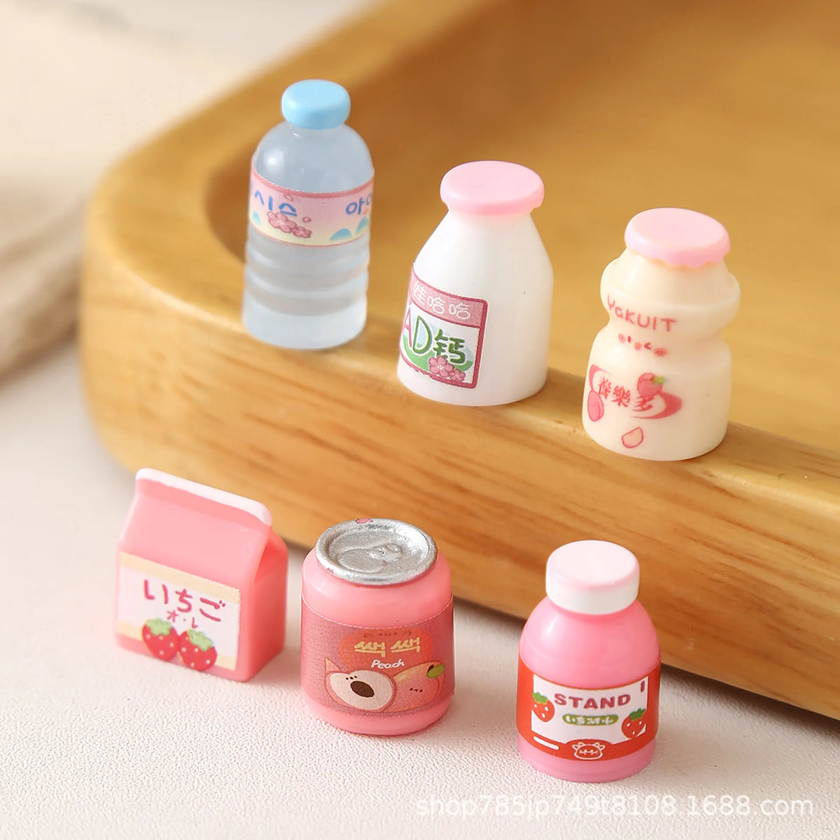 20pcs Simulation Food Play Miniature Flatback Resin Cabochon Strawberry Milk Boxed Fruit Milk Drinks For Dollhouse Kitchen Toys Quake