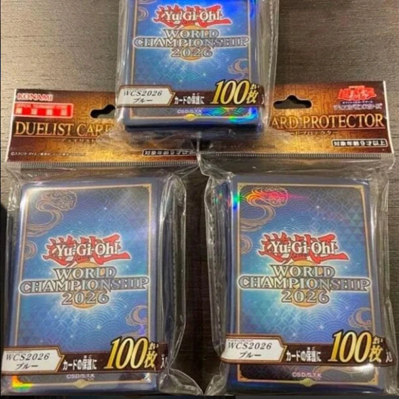 2026 New Yu-Gi-Oh World Championship 2026 Limited Blue Card Sleeves 100Pcs 63x90mm Anime Protective Card Covers Collectible Gift Quake