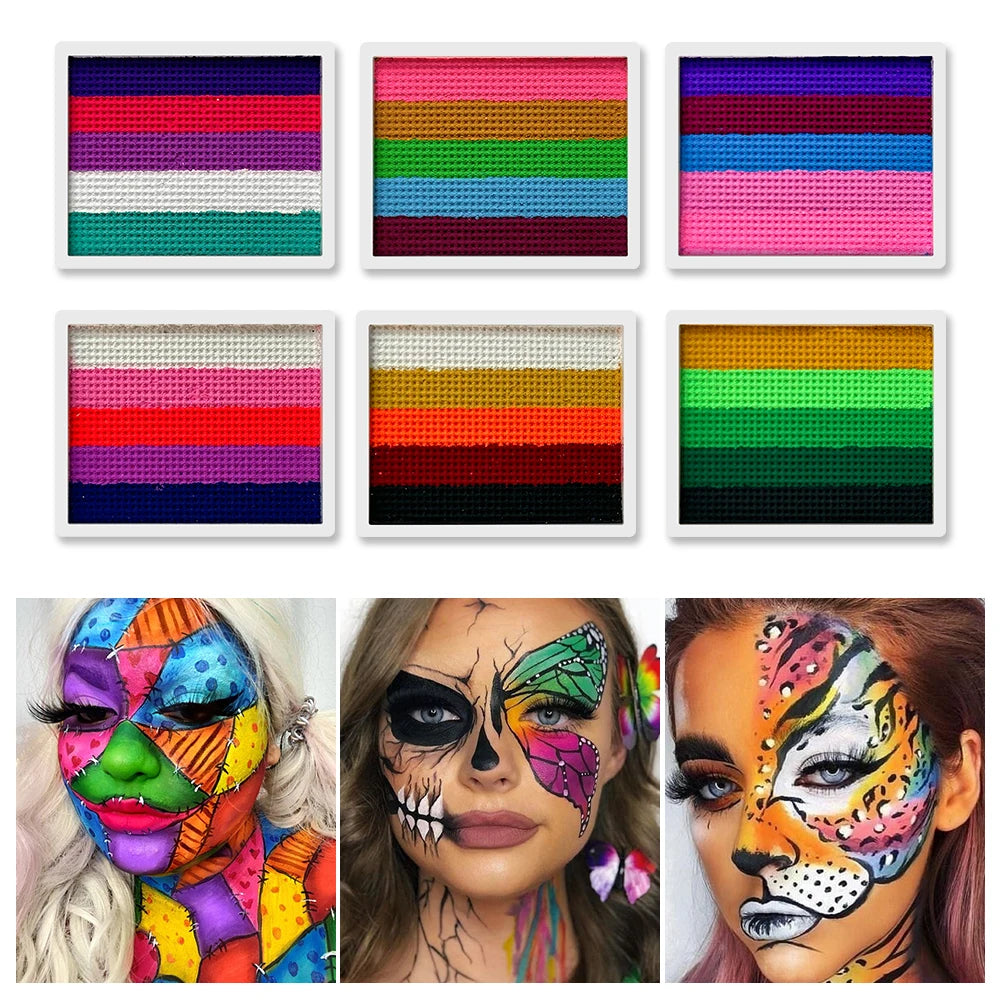 8G 12 Color Water Monochromatic Face Body Painting Palette Festive Washable face and body paint Makeup Costume Body Partie Quake