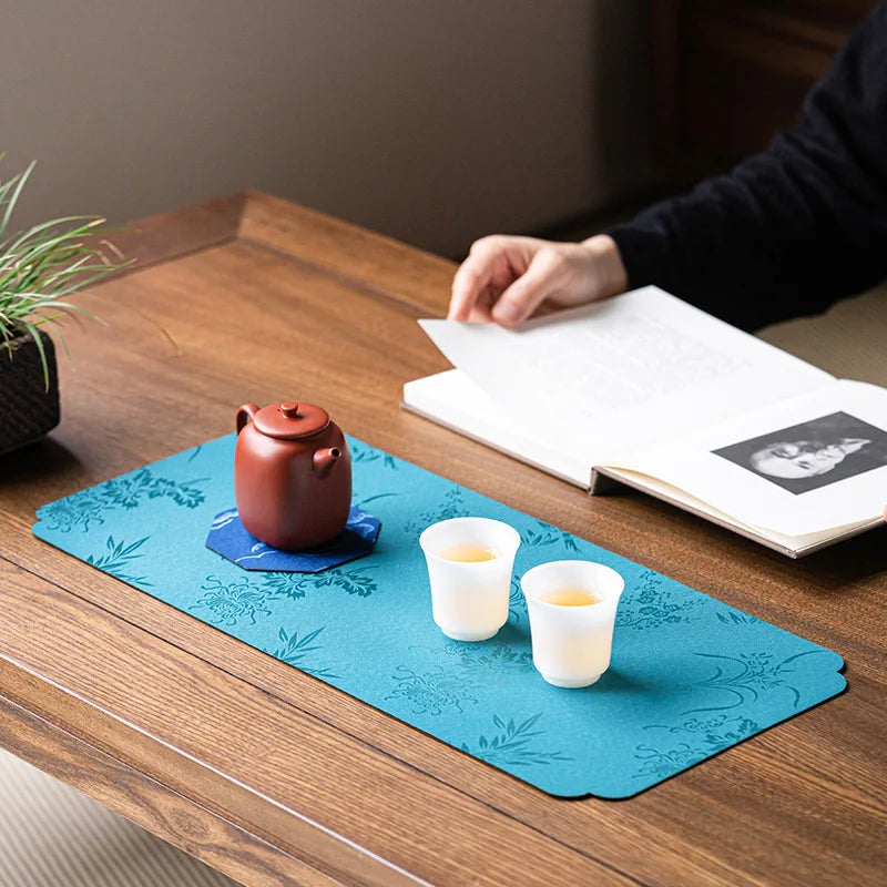 Dry Tea Mat Double-sided Waterproof Tea Flag Tea Towel Tea Table Mat Chinese Zen Style Cloth Mat Teapot Mat Tea Set Quake