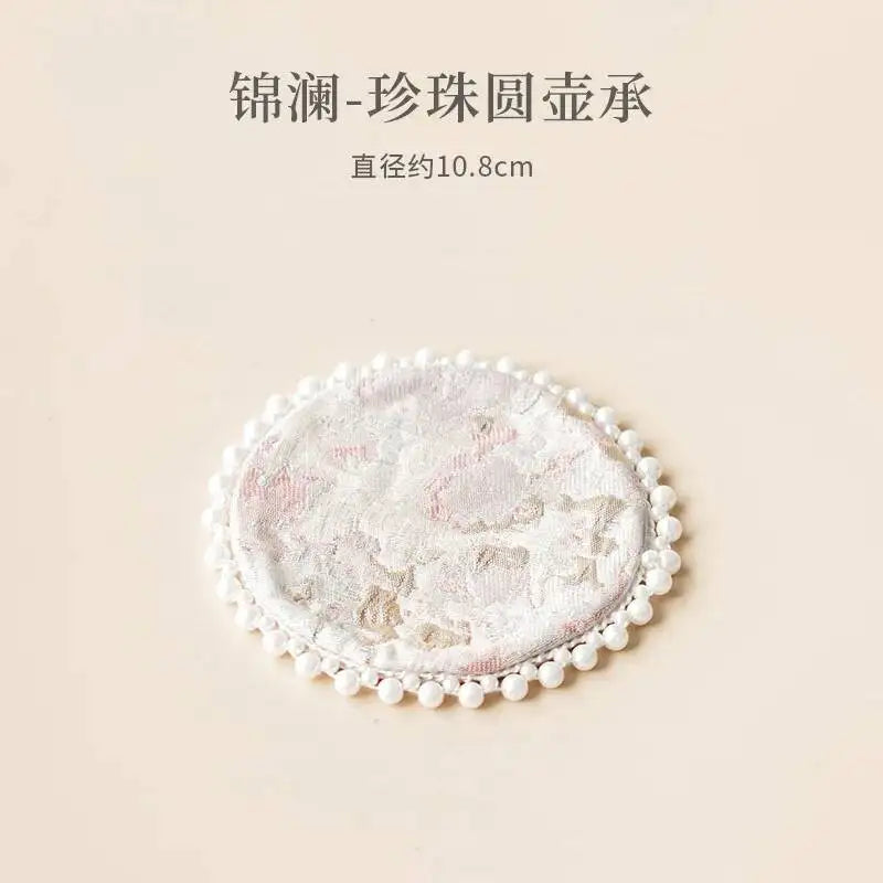 Pearl Tea Mat Chinese Style Double-sided Heat-resistant Insulation Pad Table Teapot Mat Tea Table Tea Ceremony Quake Round Teapot Stand