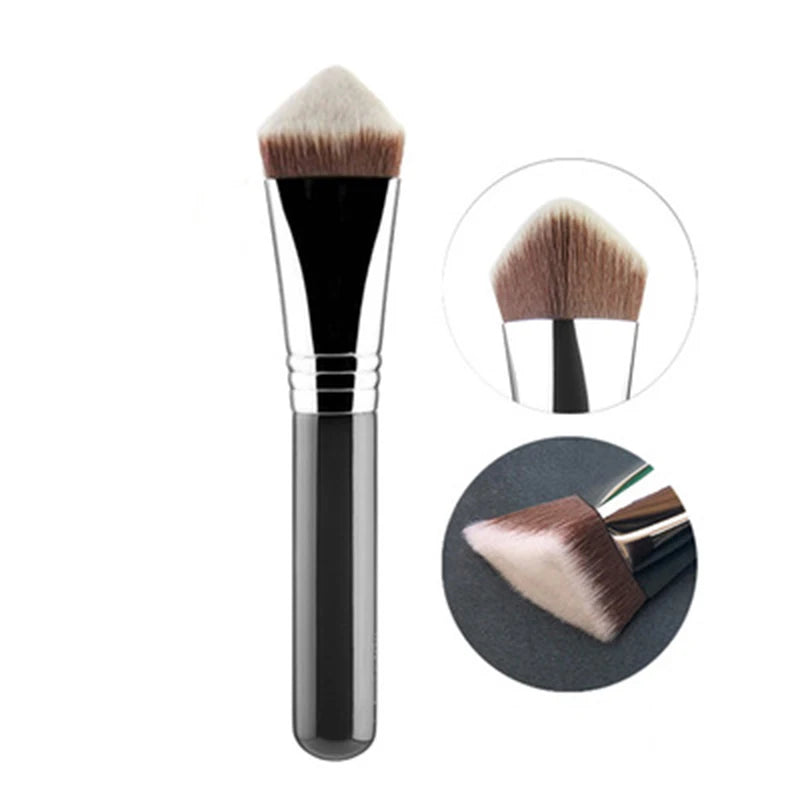 Makeup Kabuki Foundation Brush Luxury Single Pro Large Slant Triangle Square Tapered Vegan Cosmetic Brushes Quake