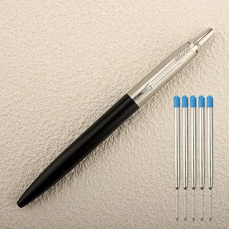 New Luxury Metal Ballpoint Pen Office Commercial Press Metal Pens Gift Automatic Ball Pens for School Quake T-7 black