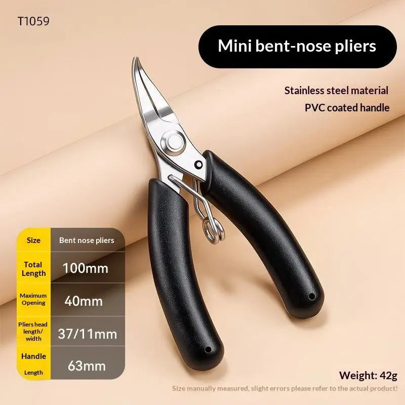 1Pcs Mini Needle Nose Curved Nose Pliers Stainless Steel Hand Pliers For DIY Bracelet Jewelry Making Tool Quake A4