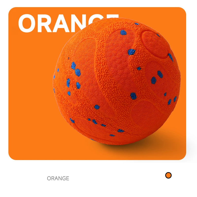 Smart Interactive Dog Toy-Indestructible E-TPU Toy Ball for Aggressive Chewers- Automatic Moving-Rechargeable Ball Quake Orange