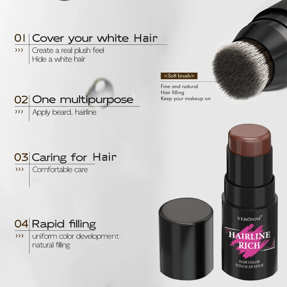 5 Colors Waterproof Hairline Concealer Stick-Instant Cover Gray Hair, Natural Looking, Sweat-Proof&Long Lasting for Men & Women Quake
