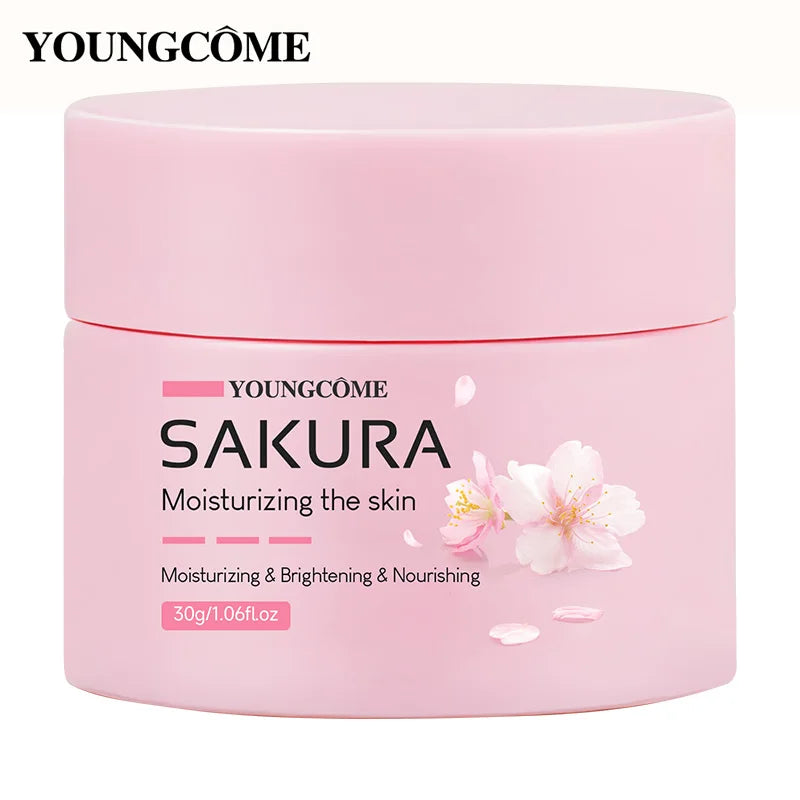 Sakura Essence Cream,Cherry Blossom Facial Moisturizer for Dry & Rough Skin,Intense Hydration,Skin Repair,Delicate & Tender Glow Quake