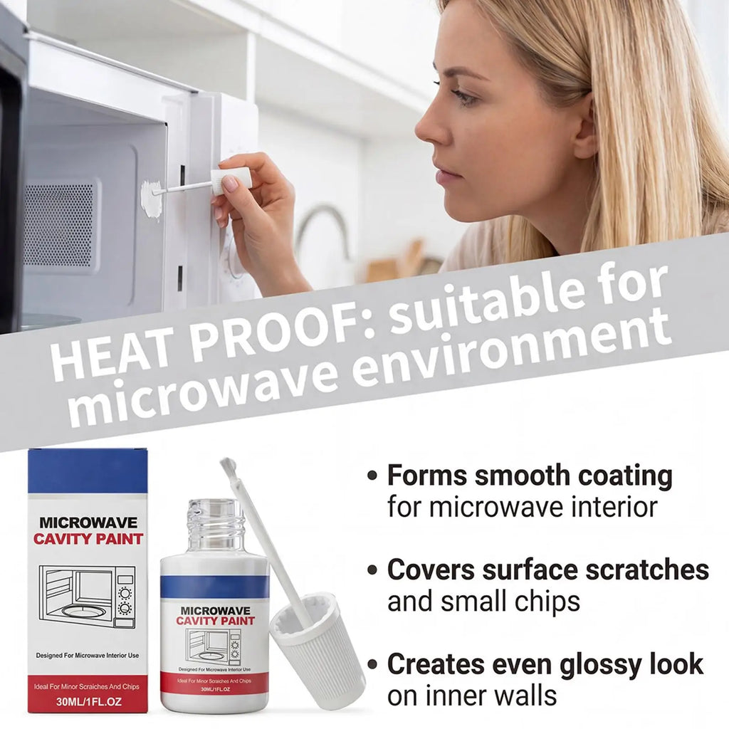 High Gloss Microwave Coating 30ml Microwave Interior Cavity Paint Appliance Repair Touchup for Home Kitchen Apartment Restaurant Quake