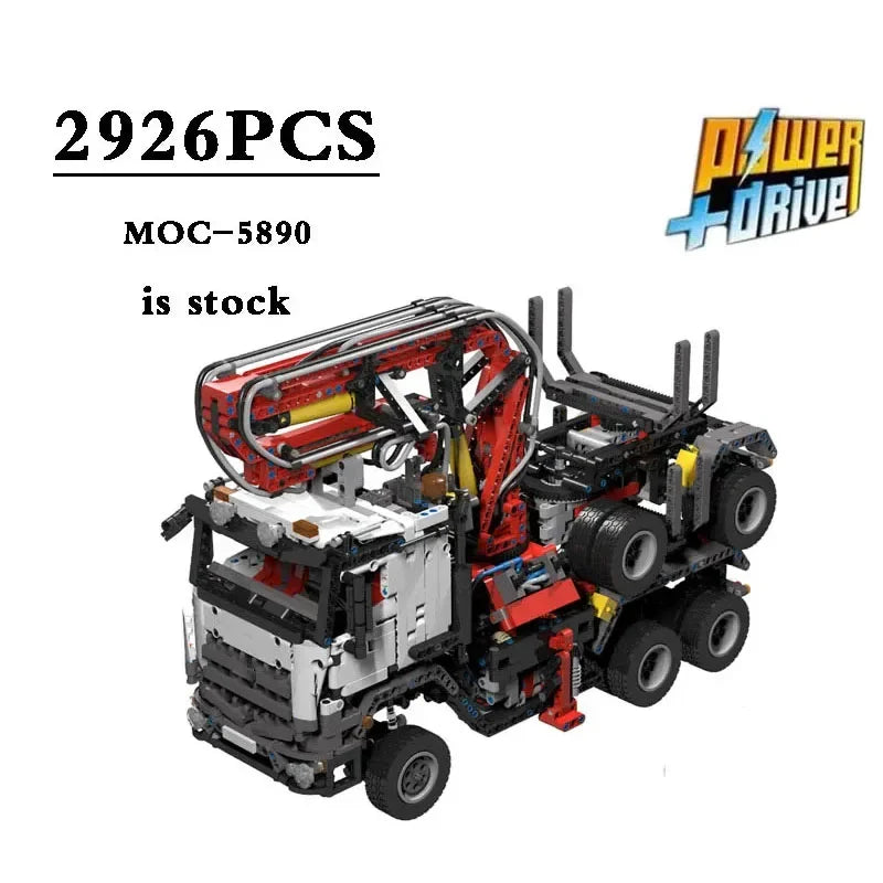 42043 Long Wood Truck Crane Sany Heavy Industry MOC-5890 High Difficulty Assembly Building Blocks 2926pcs Kids Christmas Gifts Quake Electric version