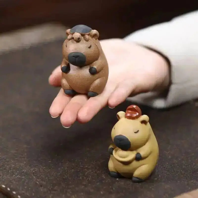 Zisha Tea Pet Animal Healing Cute Adorable Yuanbao Capybara Small Ornament Turtle Decoration Чаепитие Quake