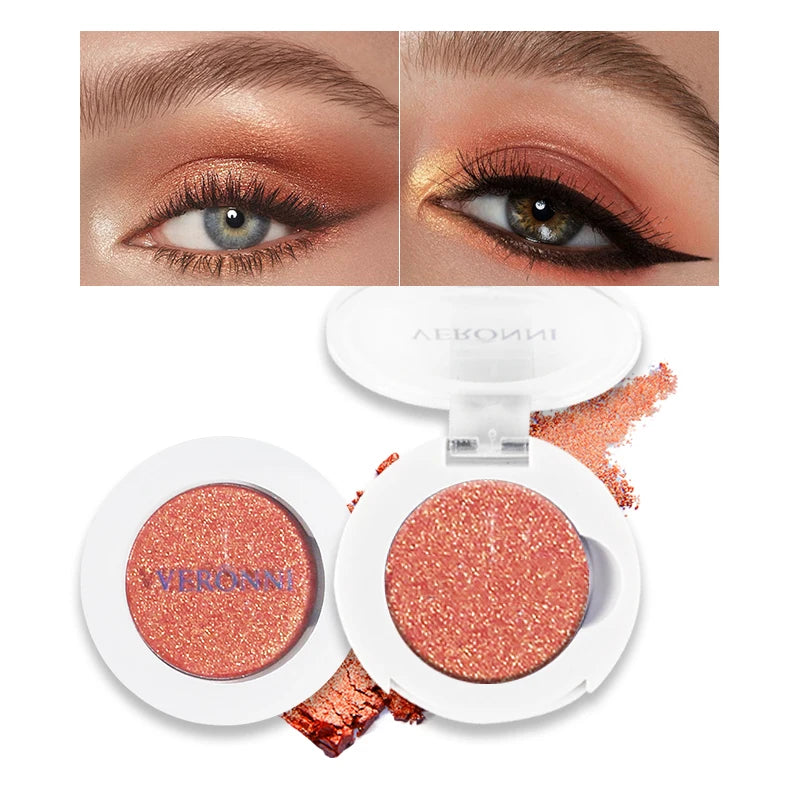 Monochrome Fashion Shimmer Glitter EyeShadow Makeup Pigment Pearlescent Brightening High Light Powder Eyeshadow Lasting Cosmetic Quake E118