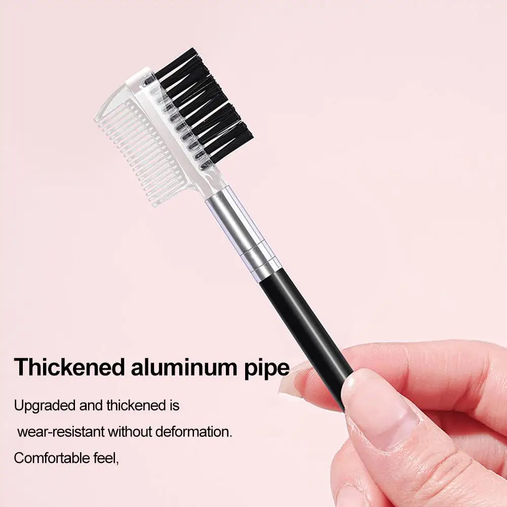 Dual-Headed Eyebrow Comb Makeup Brush Beauty Tool Professional Lash & Brow Comb, Dual-Sided Brush Creates Groomed Lashes & Brows Quake