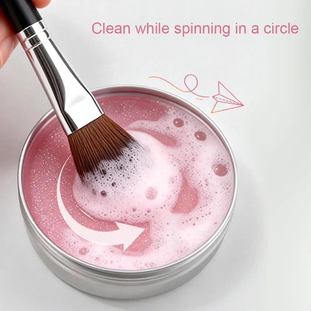 Makeup Brush Cleaner Soap with Silicone Mat, Deeply Cleans Waterproof Makeup for Synthetic & Natural Makeup Brushes & Sponges Quake