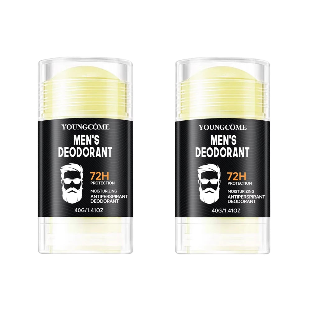 Men's 72H Deodorant Stick Anti Sweating Keep Drying Lasting Fragrance Remove Armpit Odor Underarm Refresh Sticks Fade Body Odor Quake 2PCS