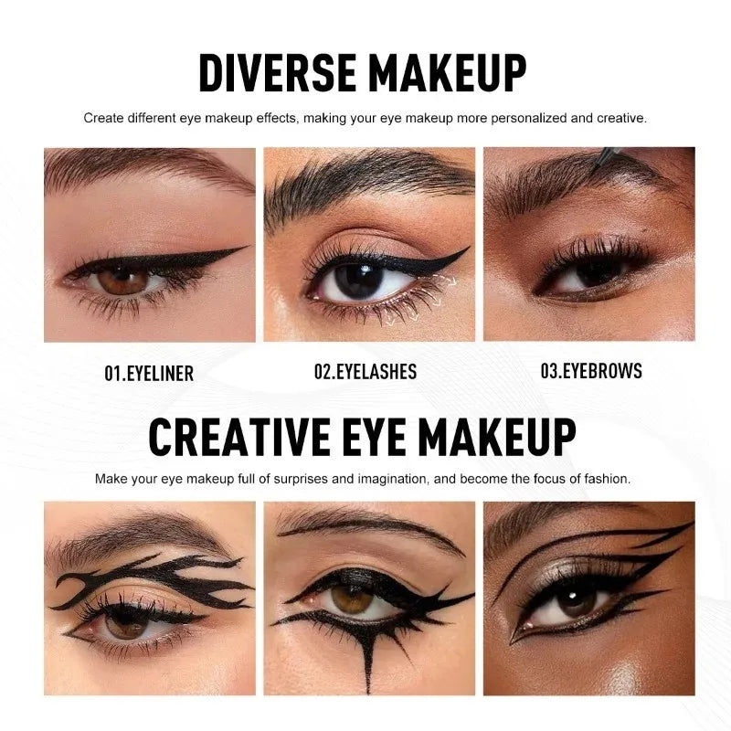 4PCS Liquid Black Eyeliner,Ultra-fine Tip for Precise Application, Quick-drying, Long-lasting Eye Makeup, Natural-looking Pencil Quake