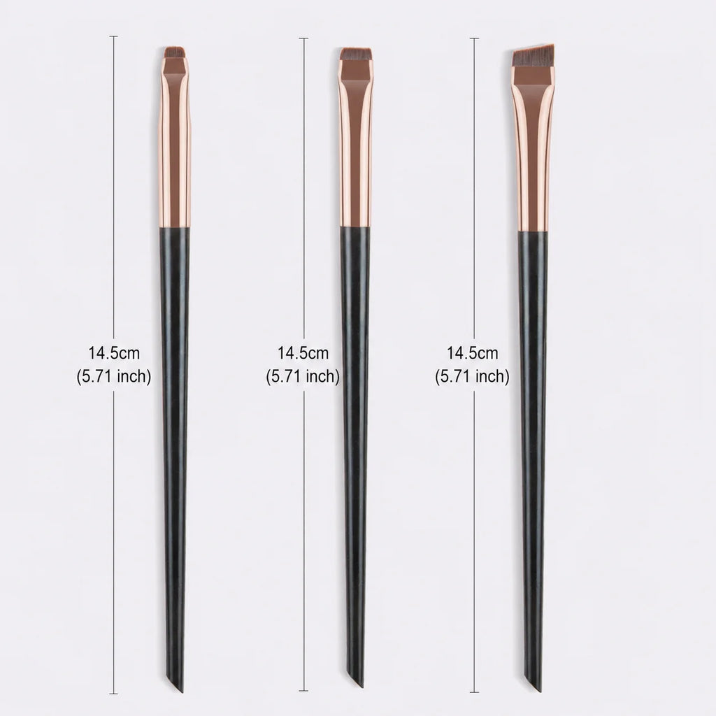 3Pcs Blade Makeup Brushes Set Flat Angled Eyeliner Eyebrow Brush Soft Synthetic Hair Cosmetic Brushes for Eye Brow Liner Conceal Quake