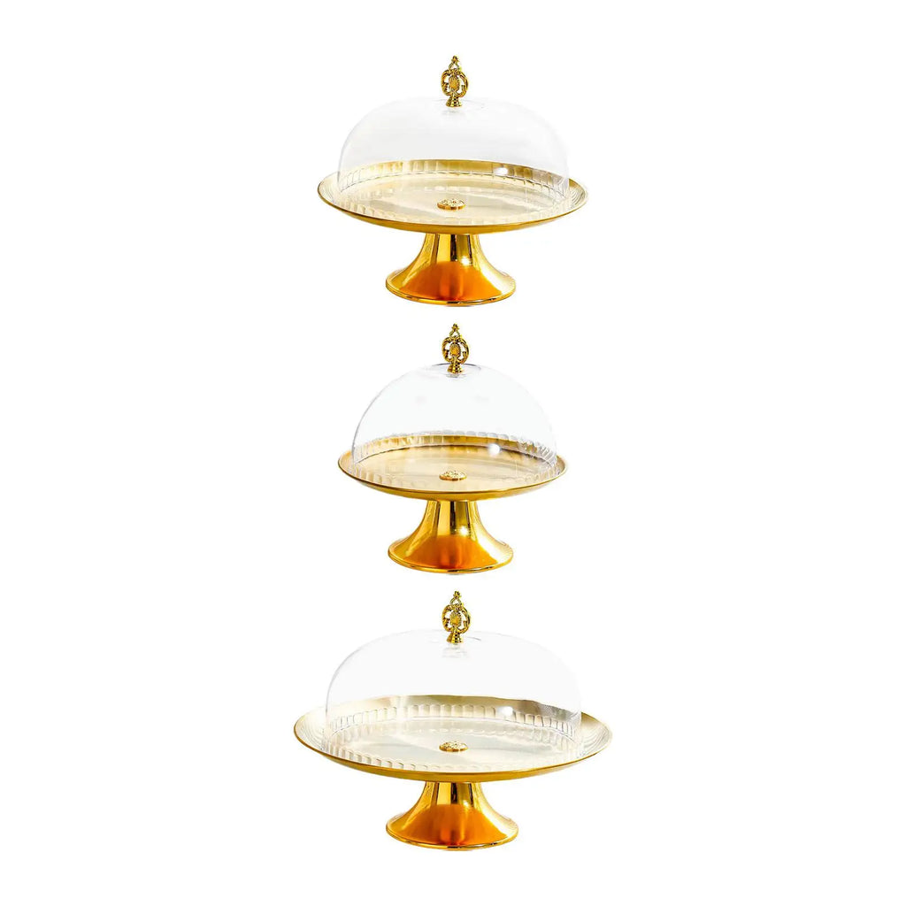 Cake Stand Decorative Multiuse Pedestal Covered Serving Platter with Dome for Muffins Holiday Treat Cupcakes Pastries Restaurant Quake