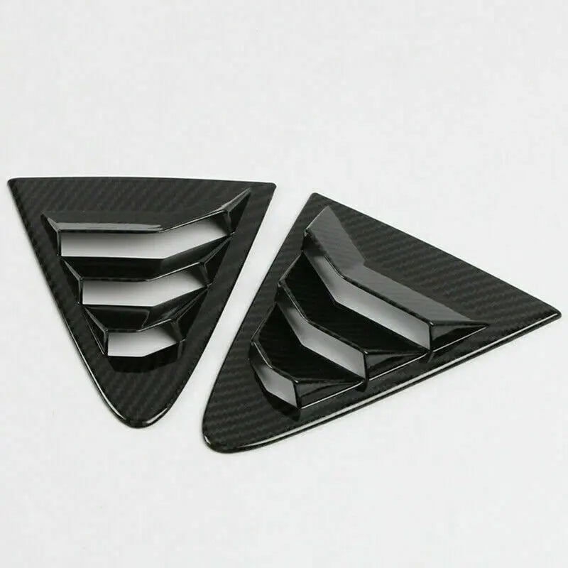 For Toyota Corolla Sedan 2019-2023 Car Rear Louver Window Side Shutter Cover Trim Sticker Vent Scoop ABS Carbon Fiber Black Quake Carbon