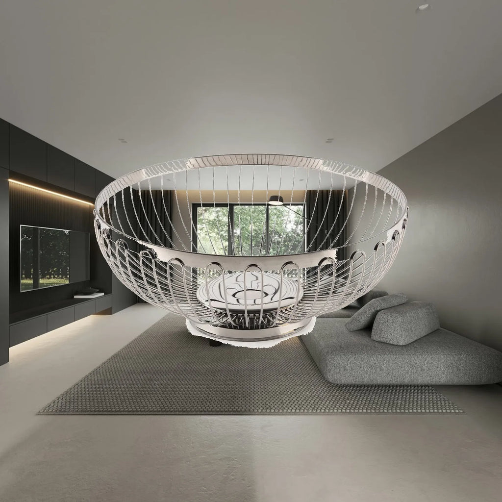 Stainless Steel Fruit Basket, Round Draining Colander for Kitchen Counter Quake Round22cm