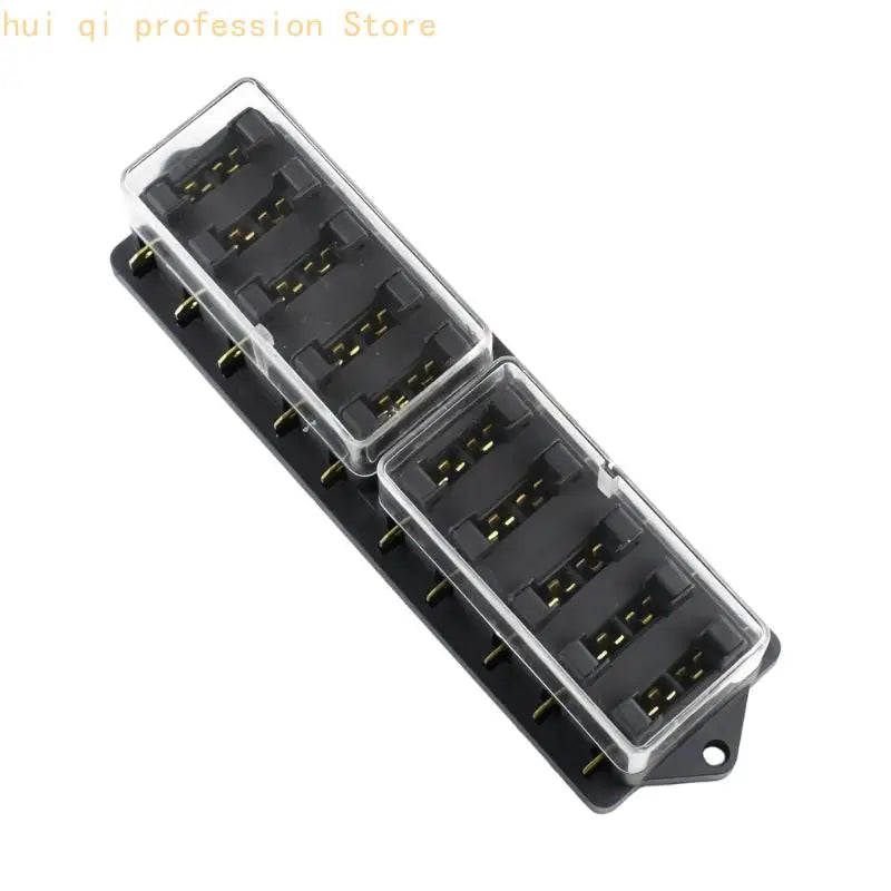 Vehicle Blade Terminal Box with Dust Cover, Mountable Slot Layout, ABS Housing Suitable for 12V 24V Circuit Service H8WE Quake Route 10 CN
