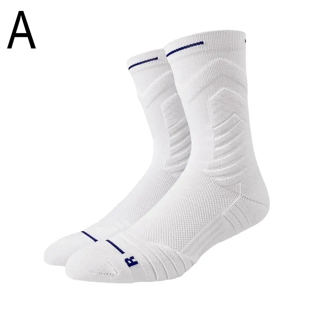 Basketball Socks Bullfighting 2.0 Men High Top Sports Towel Bottom Actual Combat Professional Long Tube Thick Running Socks Quake White