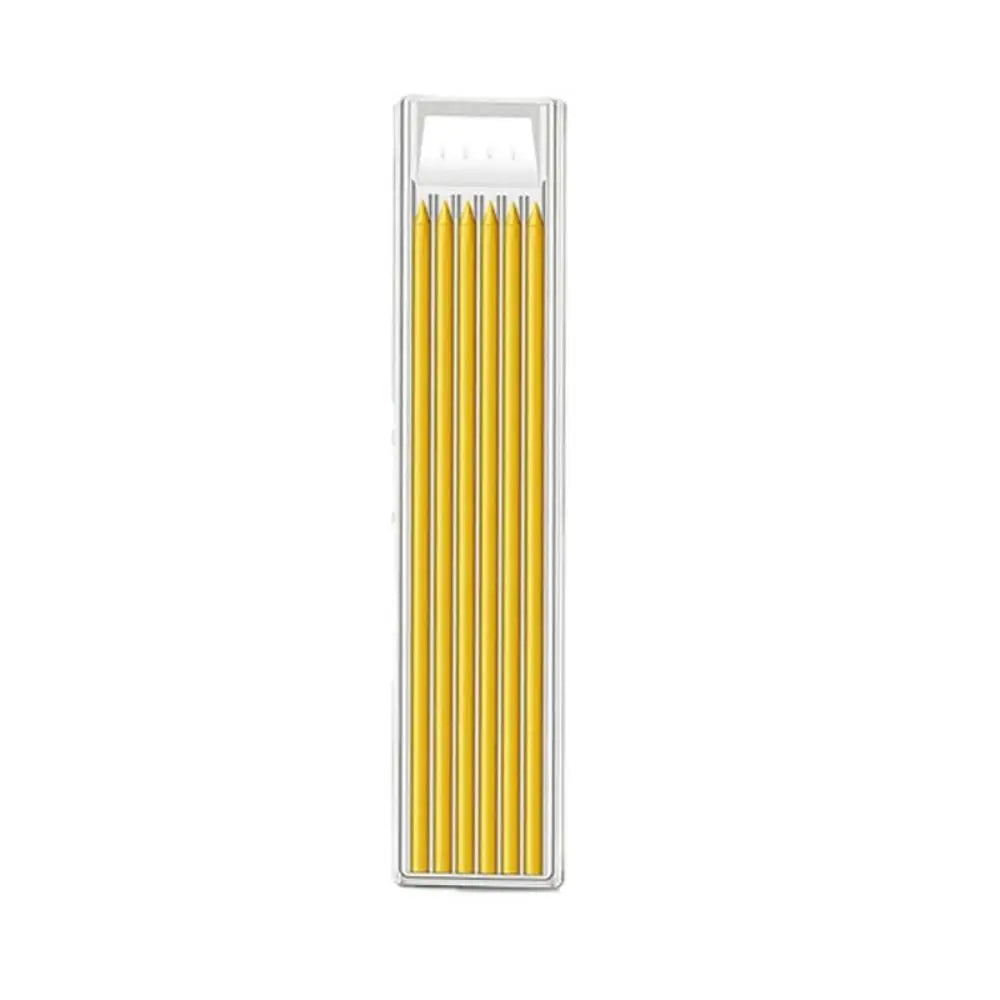 All Metal Deep Hole Marking Pencil 2.8mm Deep Hole Marking Woodworking Pencil Built-in Sharpener Long Head Quake Yellow Refills